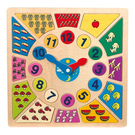 Small Foot Vkladacie výukové puzzle nauč sa hodiny