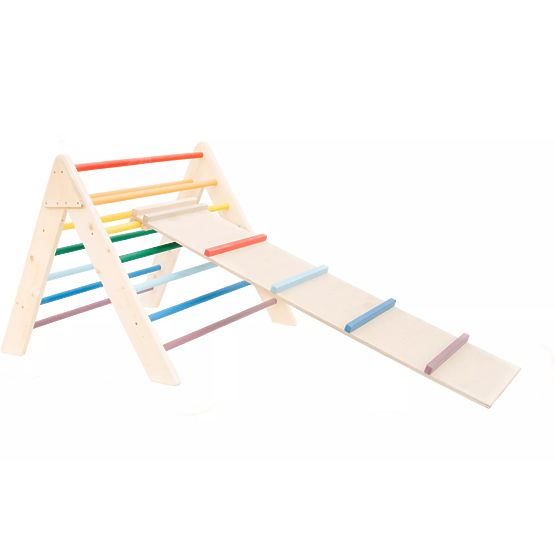 Drevená Montessori šmykľavka/rebrík 2v1 k trianglu Piklerové