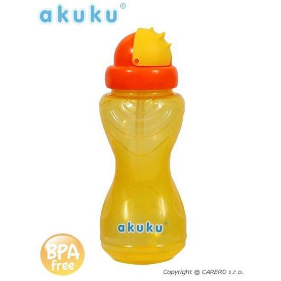 Športová fľaša so slamkou Akuku Žltá