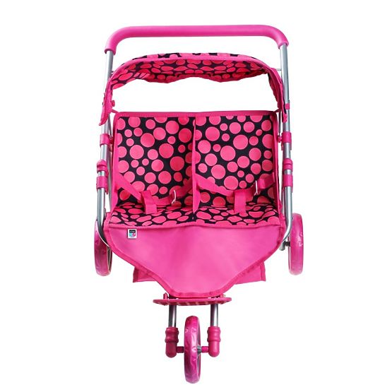 Športový kočík pre 2 bábiky PlayTo Klaudie ružový