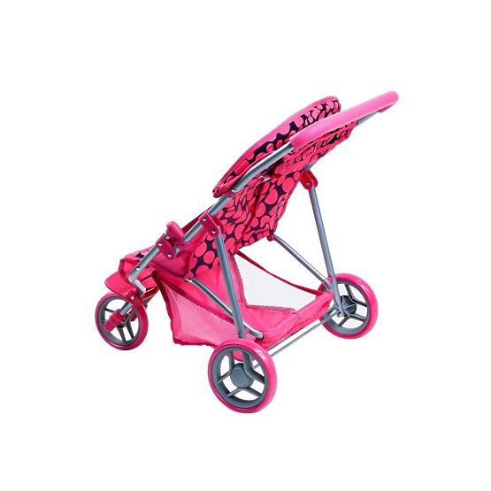 Športový kočík pre 2 bábiky PlayTo Klaudie ružový