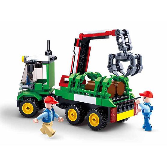 Stavebnica Sluban Town Farma M38-B0778 - Traktor s prívesom na klady
