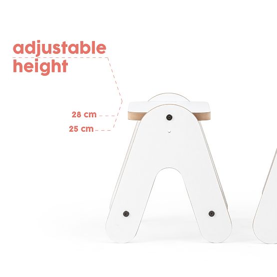 Stôl s tabuľou Massam - Biela