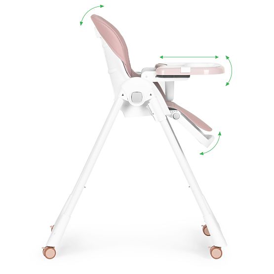 Stolička na kŕmenie, nastaviteľná výška, eko koža, pásy, dvojitý tác ECOTOYS