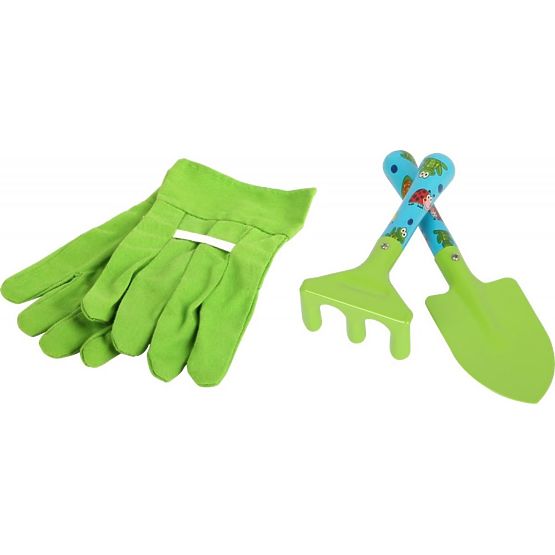 Súprava záhradného náradia s kolieskami