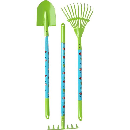 Súprava záhradného náradia s kolieskami