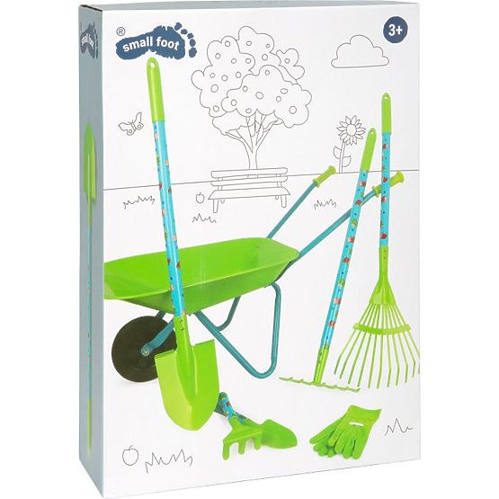 Súprava záhradného náradia s kolieskami
