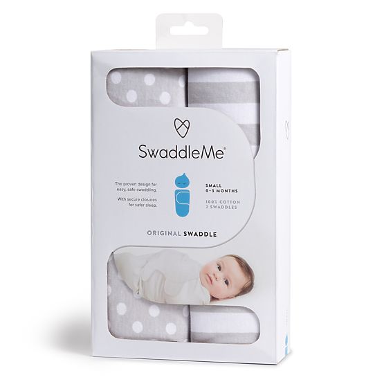 SwaddleMe zavinovačka S - sivá s bodkami a prúžkami