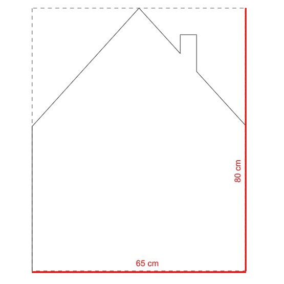 Tabuľa domček s komínom 80cm