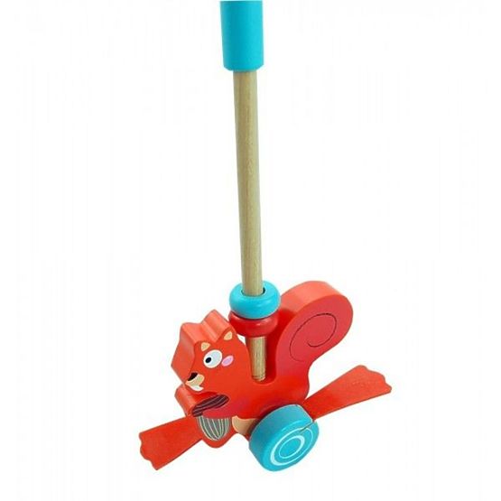 Tahací zvieratko na tyči - veverička