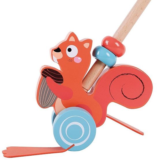 Tahací zvieratko na tyči - veverička