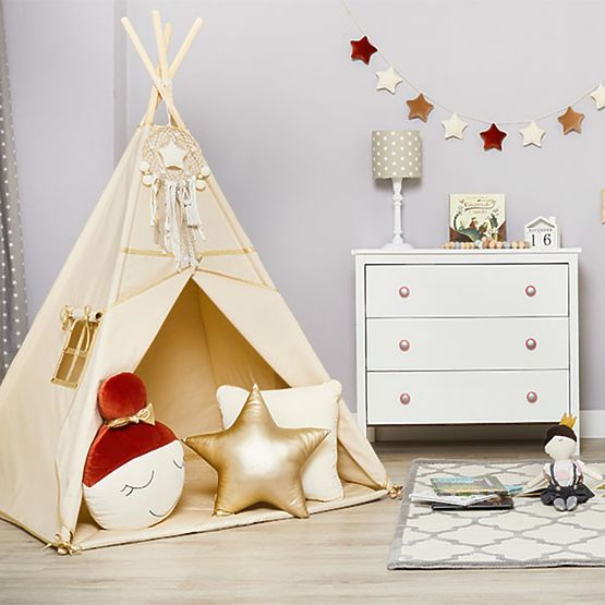 Teepee s podložkou - Gold Ecru