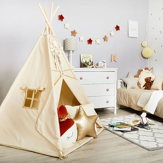 Teepee s podložkou - Gold Ecru