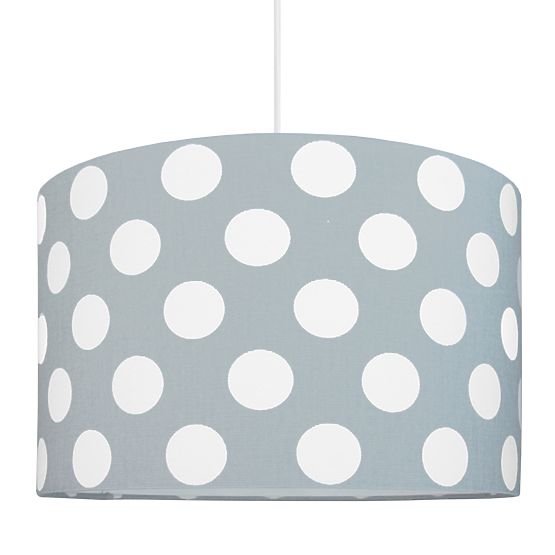 Textilná závesná lampa - bodky - sivá