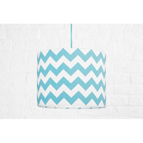 Textilná závesná lampa - cikcak mini - tyrkysová