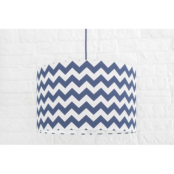 Textilná závesná lampa - cikcak - modrá