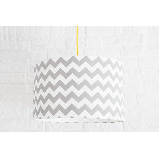 Textilná závesná lampa - cikcak - sivá