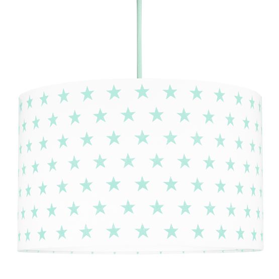 Textilná závesná lampa - hviezdičky - mätová
