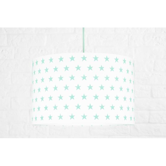 Textilná závesná lampa - hviezdičky - mätová