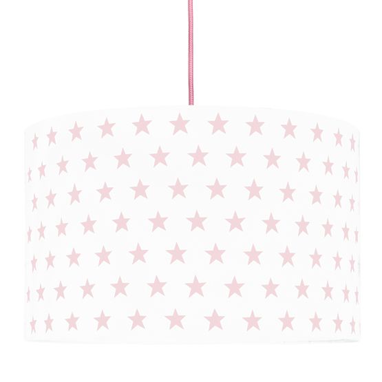 Textilná závesná lampa - hviezdičky - ružová