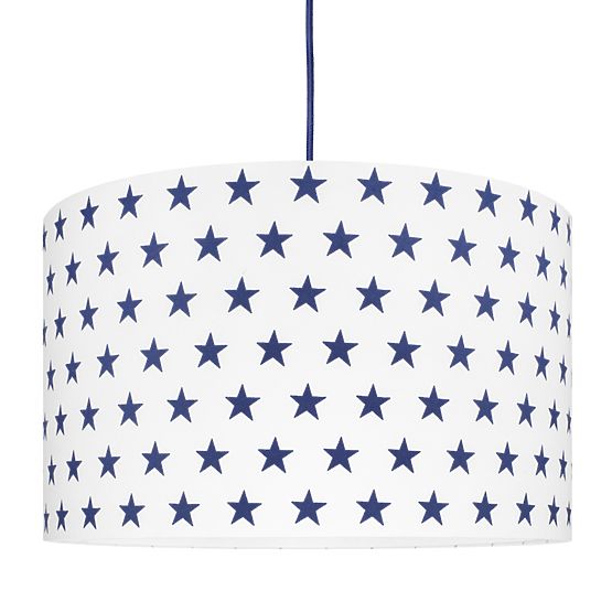 Textilná závesná lampa - hviezdičky - tmavomodrá