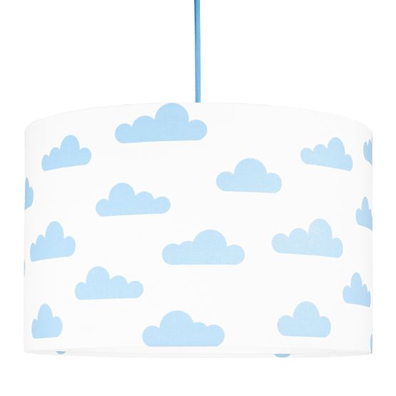 Textilná závesná lampa - obláčiky - biela