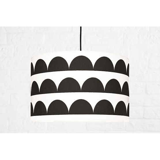 Textilná závesná lampa - polmesiace - čierna