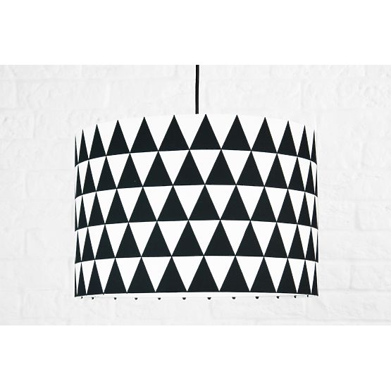 Textilná závesná lampa - Triangle - čierna