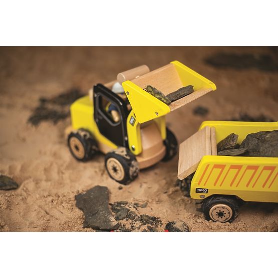 Tidlo Drevený bager žltý