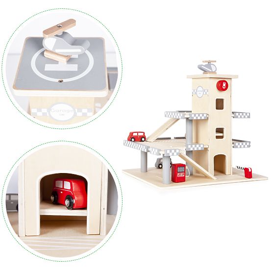 Trojposchodová garáž Alex s výťahom, autíčkami a vrtuľníkom