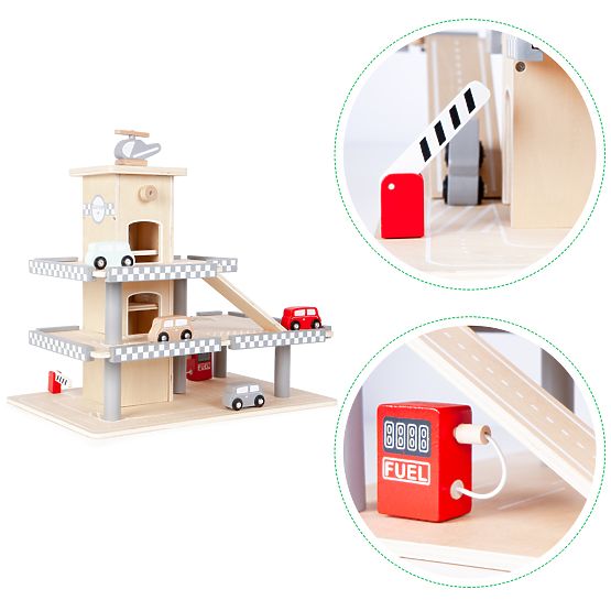 Trojposchodová garáž Alex s výťahom, autíčkami a vrtuľníkom