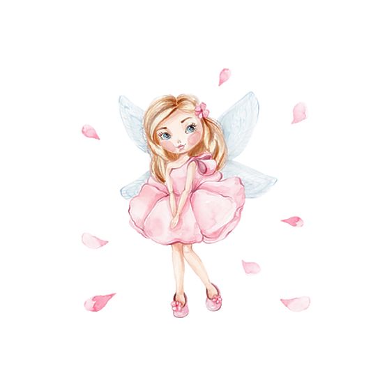 Truhlica na hračky Daria biela s potlačou Dievča s krídlami