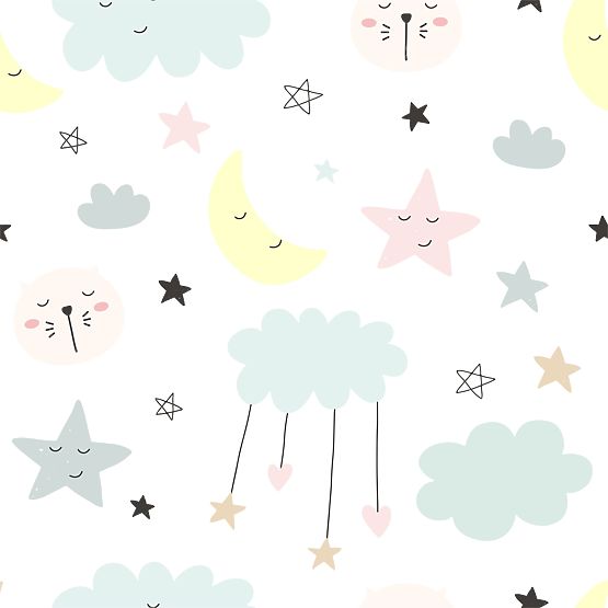 Truhlica na hračky Daria biela s potlačou Hviezdičky