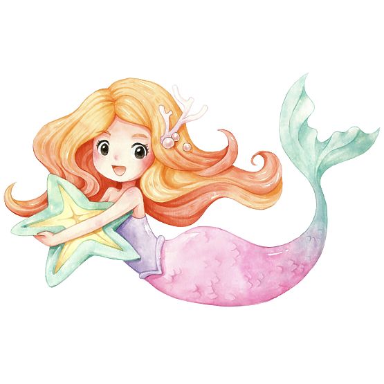 Truhlica na hračky Daria biela s potlačou Morská panna