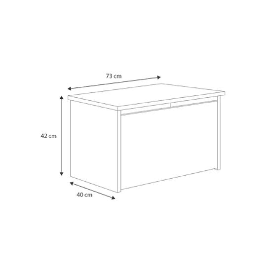 Truhlica na hračky Daria biela s potlačou Žltý bager