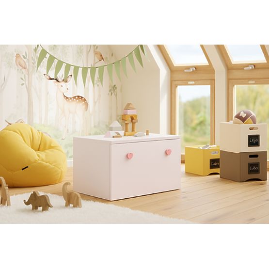 Truhlica na hračky Inga - ružová rukoväť