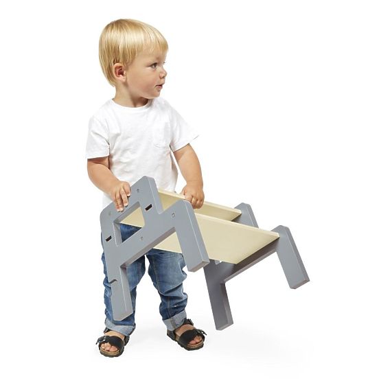 Janod - Učiaca veža Nina 3v1 s tabuľou a schodíkmi