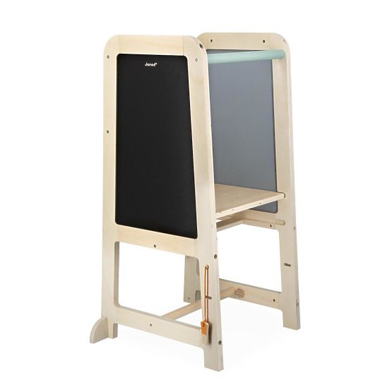 Janod - Učiaca veža Nina 3v1 s tabuľou a schodíkmi