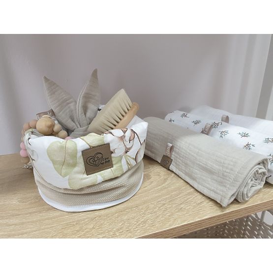 Úložný košík na plienky - Kvety bavlny