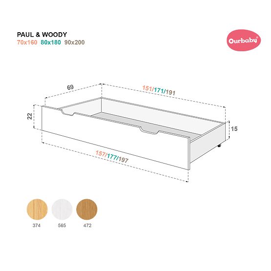 Šuplík Paul - biely