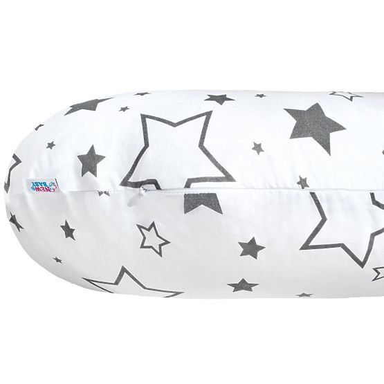 Univerzálny dojčiaci vankúš v tvare C New Baby hviezdy sivé Biela