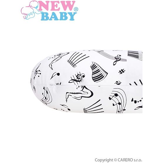 Univerzálny dojčiaci vankúš v tvare C New Baby Noty biely Biela