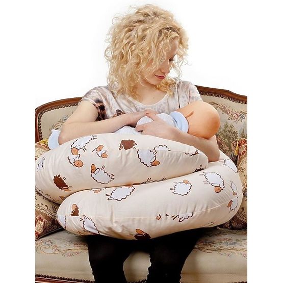 Univerzálny dojčiaci vankúš v tvare C New Baby Sovičky bežový Béžová