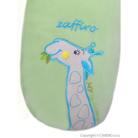 Univerzálny semiškový dojčiaci vankúš Womar žirafa tyrkysová Zelená