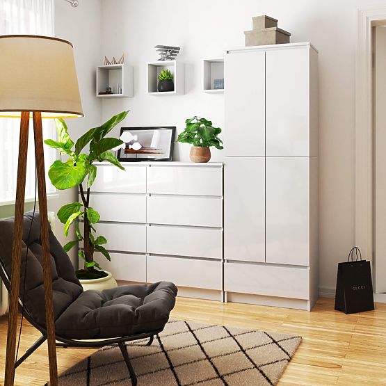 UZAVRETÁ KNIŽNICA R60 2D 1SZ CLP PK BIELA/ BIELY LESK