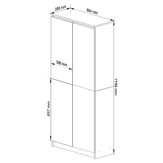 UZAVRETÝ REGÁL R80 2D 8P CLP DUB SONOMA / BIELA