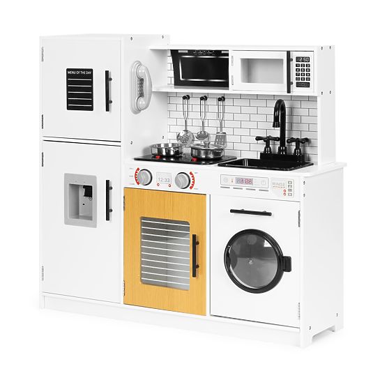 Veľká drevená kuchynka pre deti + zvuky a svetlá ECOTOYS