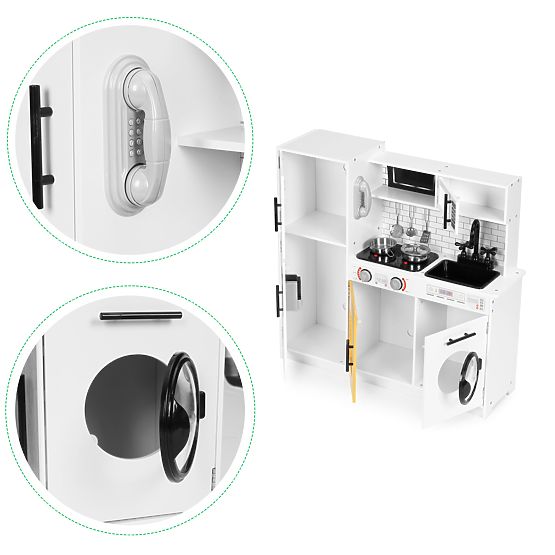 Veľká drevená kuchynka pre deti + zvuky a svetlá ECOTOYS