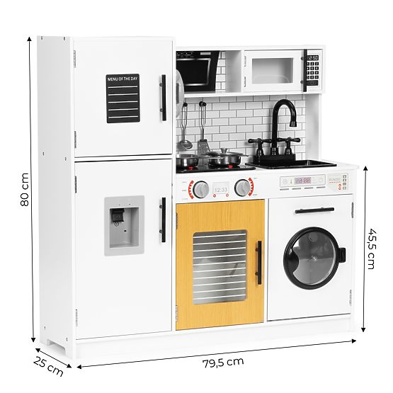 Veľká drevená kuchynka pre deti + zvuky a svetlá ECOTOYS