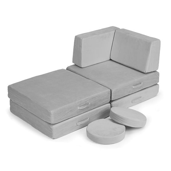 Veľká modulárna skladacia pohovka pre deti DIY 8 mäkkých vankúšov - sivá ECOTOYS